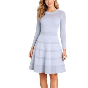 Vince Camuto NEW MEDIUM Fit & Flare Womens Pointelle Elegant Spring Knit Dress